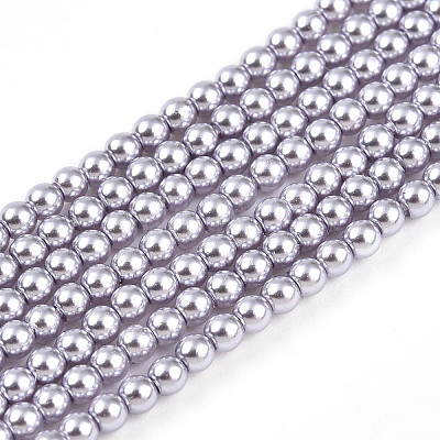 Baking Painted Pearlized Glass Pearl Bead Strands HY-N002-2mm-A04-1