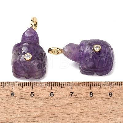 Natural Amethyst Carved Pendants G-H357-03G-09-1