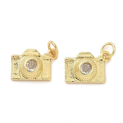 Brass Pave Cubic Zirconia Pendants X-KK-Z120-58A-G-1