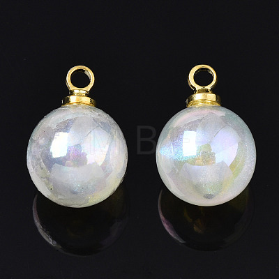 ABS Plastic Imitation Pearl Charms PACR-T015-01A-1