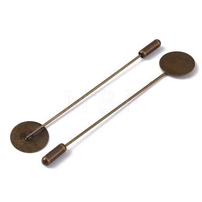 Brass Lapel Pin Base Settings KK-WH0045-025A-AB-1