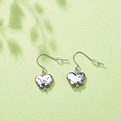 Plastic Pearl Butterfly Dangle Earrings EJEW-JE05028-1