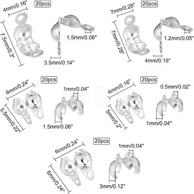 Unicraftale 304 Stainless Steel Bead Tips STAS-UN0016-51S-1