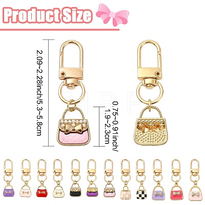 12Pcs Alloy Enamel Pendant Decorations HJEW-YW00397-1
