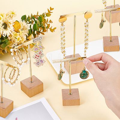 6Pcs 3 Sizes Iron T Bar Earring Display Stands EDIS-FG0001-78-1