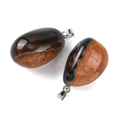 Natural Dyed & Heated Agate Tumbled Stone Pendants GG-K002-07A-1
