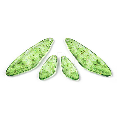 Transparent Resin Wing Earrings Pendants FIND-TAC0006-58E-1