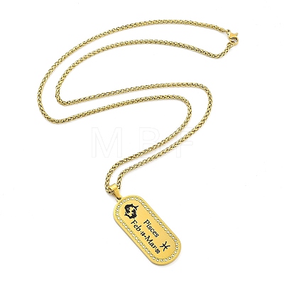 Constellation 304 Stainless Steel Micro Pave Clear Cubic Zirconia Wheat Chain Pendant Necklaces for Women Men NJEW-U007-01D-1