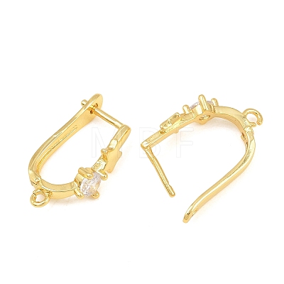 Brass Micro Pave Cubic Zirconia Hoop Earring Findings CU-CBAB5B4-08G-1