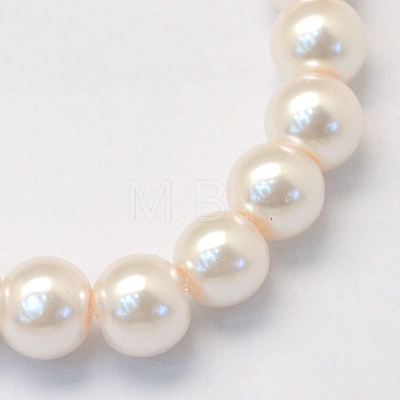 Baking Painted Pearlized Glass Pearl Round Bead Strands HY-Q003-4mm-41-1