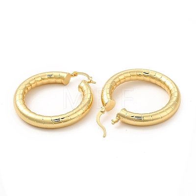 Rack Plating Brass Thick Hoop Earrings for Women EJEW-F302-05G-1
