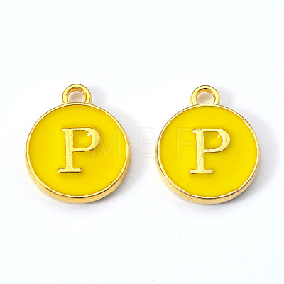 Golden Plated Alloy Enamel Charms ENAM-S118-09P-1