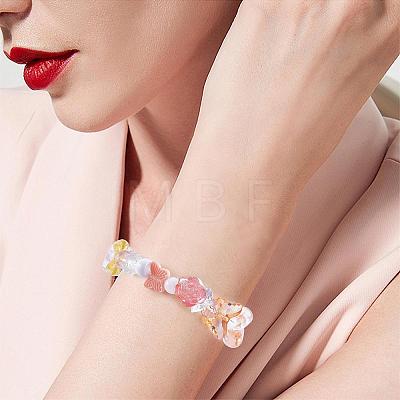 150 Pieces Random Rose Acrylic Beads Bear Pastel Spacer Beads Butterfly Loose Beads for Jewelry Keychain Phone Lanyard Making JX543I-1