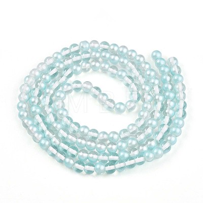 Baking Paint Transparent Glass Beads Strands DGLA-N011-6mm-05-1