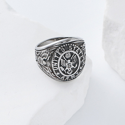 304 Stainless Steel US Military Army Finger Rings for Men YQ5798-6-1