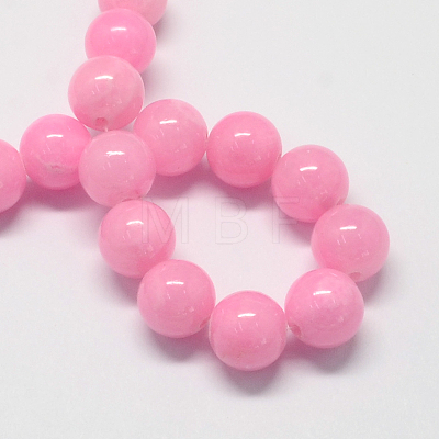Natural Dyed Yellow Jade Gemstone Bead Strands X-G-R271-6mm-Y02-1