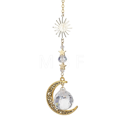 Alloy Hollow Moon Hanging Ornaments HJEW-JM01668-1