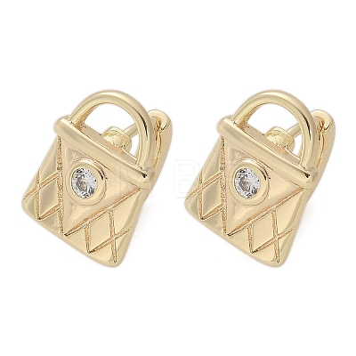 Brass & Glass Hoop Earrings EJEW-Q014-12G-1