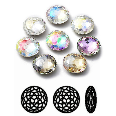 K9 Glass Rhinestone Cabochons X-RGLA-P035-04B-M-1