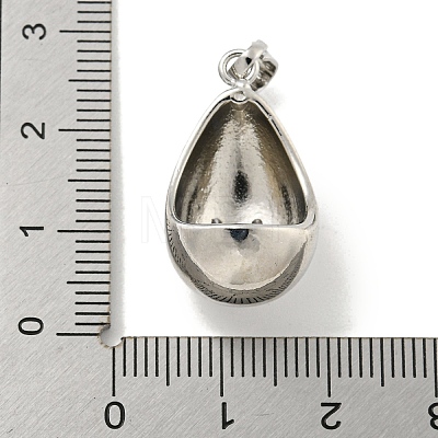 Rack Plating Brass Micro Pave Clear Cubic Zirconia Pendants KK-E114-02P-04-1