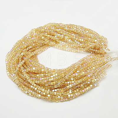 Electroplate Glass Beads Strands EGLA-D018-4x4mm-49-1