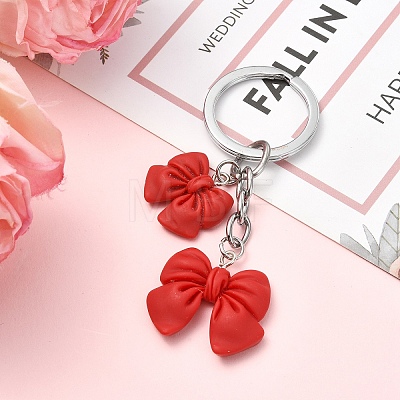 Resin Bowknot Pendant Keychains KEYC-YW00276-1