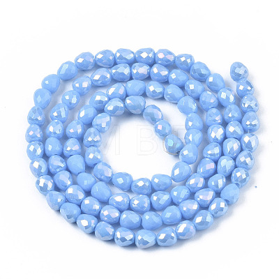 Opaque Glass Beads Strands EGLA-T008-16C-1