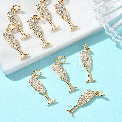 SHEGRACE Brass Clear Cubic Zirconia Charms XGRQ3P578-631G-1