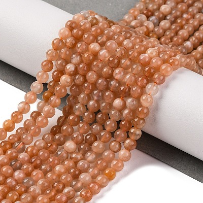 Natural Peach Moonstone Beads Strands G-A235-B07-01-1