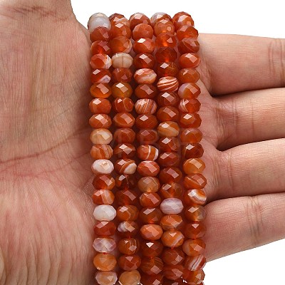 Natural Banded Agate Beads Strands G-Z111-A01-06-1