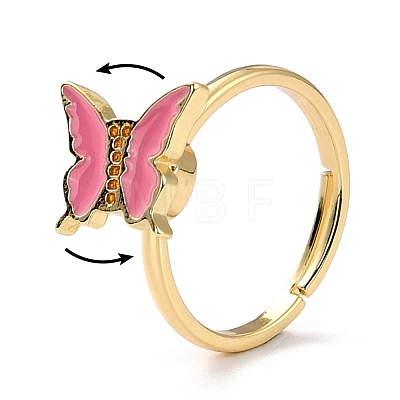 Butterfly Fidget Ring for Anxiety Stress Relief RJEW-P024-01C-1