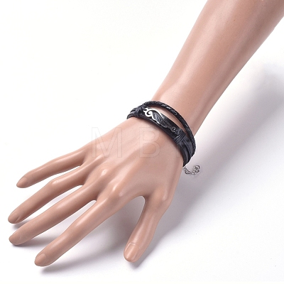 (Jewelry Parties Factory Sale)Unisex Retro Leather Cord Multi-strand Bracelets BJEW-JB04862-04-1