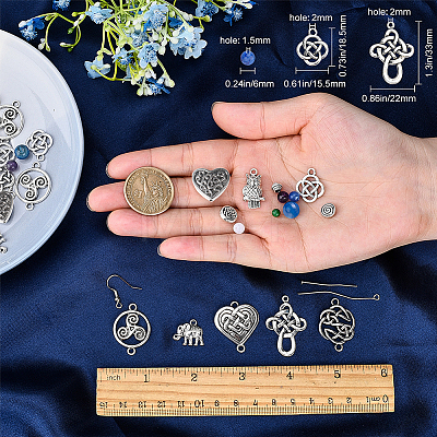 DIY Tibetan Style Dangle Earring Making Kits FIND-SC0001-71-1