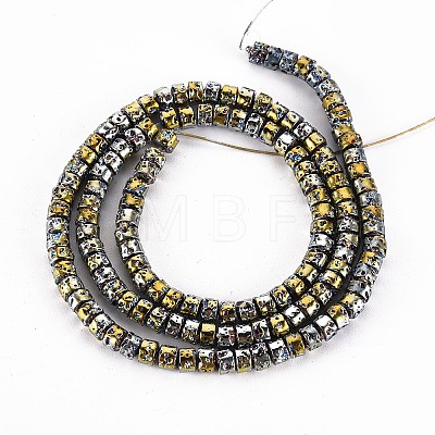 Electroplated Natural Lava Rock Beads Strands G-T114-68C-1