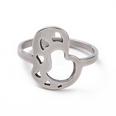 201 Stainless Steel Heart Finger Ring RJEW-J051-33P-1