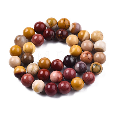 Natural Mookaite Beads Strands G-S259-37-10mm-1