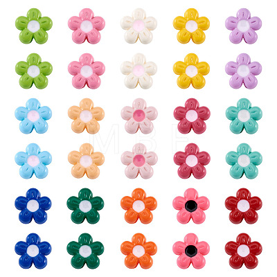30Pcs 15 Colors Baking Paint Opaque Acrylic Beads MACR-TA0003-04-1