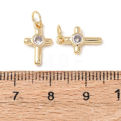 Brass Micro Pave Cubic Zirconia Pendants KK-C143-43D-G-1