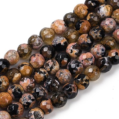 Natural Fire Crackle Agate Beads Strands G-C082-A01-45-1