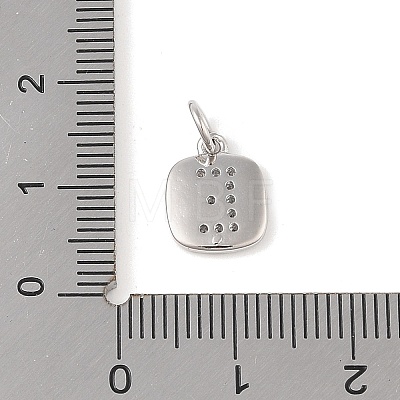 Rack Plating Brass Micro Pave CLear Cubic Zirconia Charms KK-E110-14P-E-1