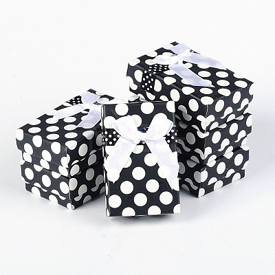 Rectangle Polka Dot Printed Cardboard Jewelry Boxes CBOX-E002-5-1