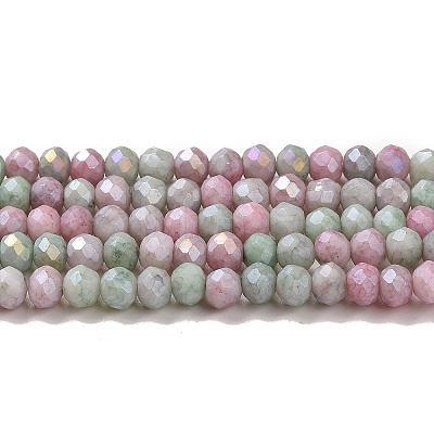 Faceted Electroplated Glass Beads Strands GLAA-C023-02-C17-1