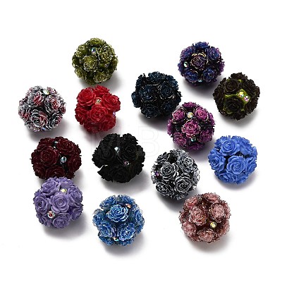 Polymer Clay Rhinestone Beads RESI-D015-01-1