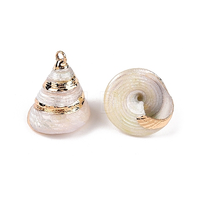 Natural Sea Shell Pendants SSHEL-N038-58A-1