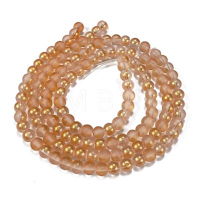 Frosted Transparent Glass Bead Strands GLAA-P065-6mm-02-1