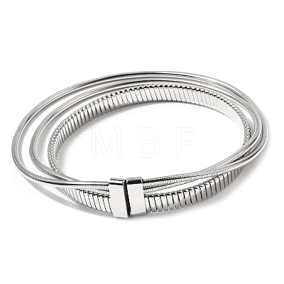 Alloy 3 Layer Snake Chain Choker Necklaces with Iron Clasps NJEW-P353-01P-1