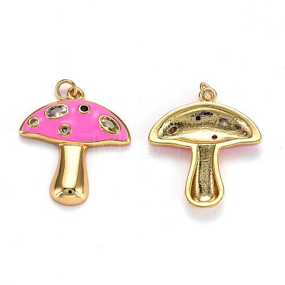 Autumn Theme Real 18K Gold Plated Brass Micro Pave Cubic Zirconia Pendants ZIRC-L100-019C-G-1