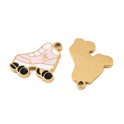 304 Stainless Steel Enamel Charms STAS-C137-06B-G-1