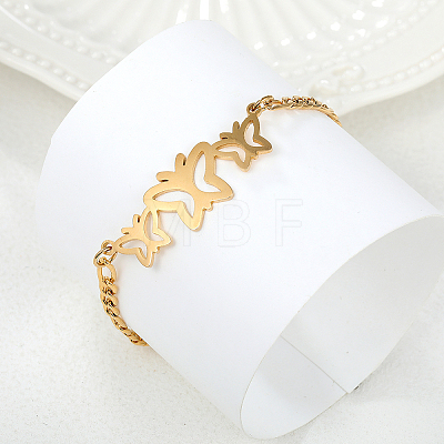 201 Stainless Steel Figaro Chains Link Bracelets MT8282-1