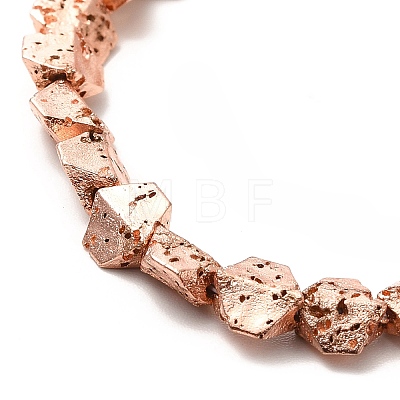 Electroplated Natural Lava Rock Beads Strands G-G984-13RG-1